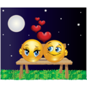 download Lovers Moon Smiley Emoticon clipart image with 0 hue color