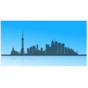 download Shangai City Skyline clipart image with 0 hue color