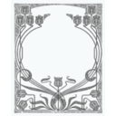 download Art Nouveau Flower Frame clipart image with 135 hue color