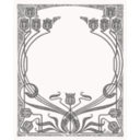 download Art Nouveau Flower Frame clipart image with 315 hue color