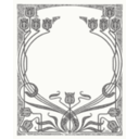 download Art Nouveau Flower Frame clipart image with 0 hue color