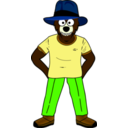 Cartoon Wolf Wearing Clothes