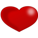 download Red Glossy Valentine Heart clipart image with 0 hue color
