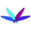 download Colored Feather clipart image with 225 hue color