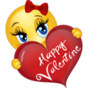 Happy Valentine Girl Smiley Emoticon