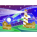 download Stylised Lighthouse Scenery clipart image with 45 hue color