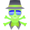 download Dapper Skull clipart image with 45 hue color