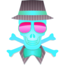 download Dapper Skull clipart image with 135 hue color