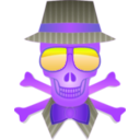 download Dapper Skull clipart image with 225 hue color
