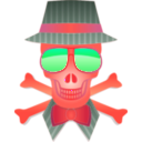 download Dapper Skull clipart image with 315 hue color
