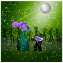 download Dancing Couple clipart image with 225 hue color
