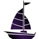 download Simple Sailboat clipart image with 225 hue color