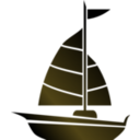 download Simple Sailboat clipart image with 0 hue color