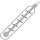 download Thermometer Hot Outline clipart image with 0 hue color