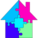 download Puzzle House clipart image with 135 hue color