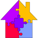 download Puzzle House clipart image with 225 hue color