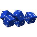 download Five Red Dice clipart image with 225 hue color
