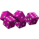 download Five Red Dice clipart image with 315 hue color