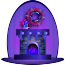 download Christmas Fireplace clipart image with 225 hue color