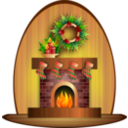 download Christmas Fireplace clipart image with 0 hue color