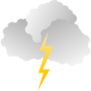 download Clouds And Lightning clipart image with 0 hue color