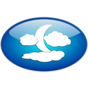 download Clouds And The Moon clipart image with 0 hue color