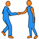 download Handshake clipart image with 0 hue color
