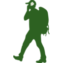 download Backpacker On A Phone clipart image with 225 hue color