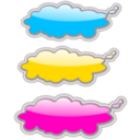 download Glossy Clouds 1 clipart image with 315 hue color