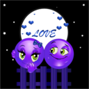 download Night Lovers Smiley Emoticon Valentine clipart image with 225 hue color