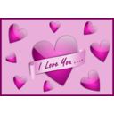 download I Love You Card clipart image with 315 hue color