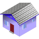 download Small Blue House clipart image with 45 hue color