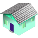 download Small Blue House clipart image with 315 hue color