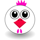 download Funny Chicken Face Cartoon clipart image with 315 hue color