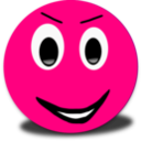 download Evil Smiley Pink Emoticon clipart image with 0 hue color