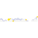 download Cute Cartoon Clouds With Stars clipart image with 0 hue color