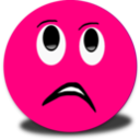 download Frustrated Smiley Pink Emoticon clipart image with 0 hue color