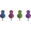 download Pushpins clipart image with 225 hue color