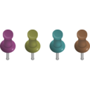 download Pushpins clipart image with 315 hue color