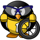 download Cyclist Penguin clipart image with 0 hue color