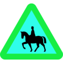 download Horserider Roadsign clipart image with 135 hue color