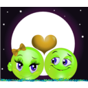 download Moon Lovers Smiley Emoticon clipart image with 45 hue color