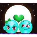 download Moon Lovers Smiley Emoticon clipart image with 135 hue color