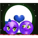 download Moon Lovers Smiley Emoticon clipart image with 225 hue color