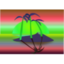 download Tree Palms At Sunset clipart image with 135 hue color