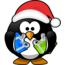 download Santa Penguin clipart image with 0 hue color