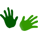 download Green Hands clipart image with 0 hue color