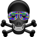 download Skull clipart image with 225 hue color