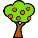 download Tree With Fruits clipart image with 0 hue color