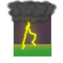 download Clouds And Lightning clipart image with 0 hue color